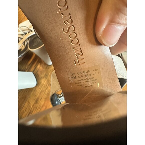 Franco Sarto Womens Damalis Faux Leather Open Toe Heels Beige size 8 - Picture 7 of 7